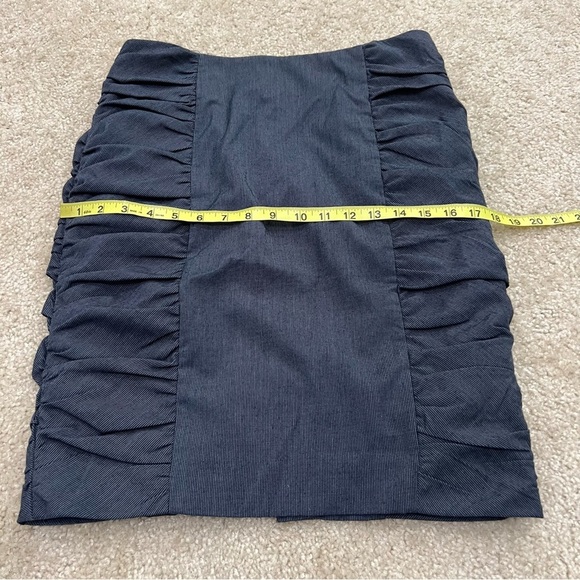 Anthropologie Cantonnier Blue Rouching Pencil Skirt WomenSize 6 Blue Knee Length - Picture 7 of 13